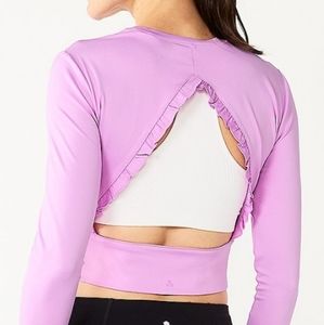 Ruffle Cutout Workout Top
